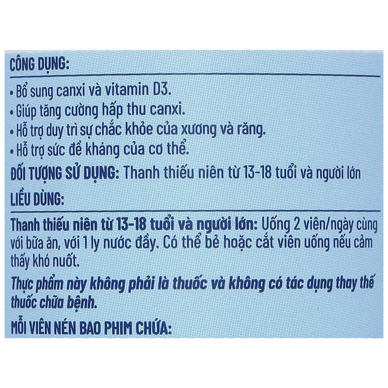 Thực phẩm bảo vệ sức khỏe OSTELIN Calcium & Vitamin D3 - 6